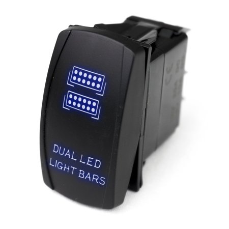 RACE SPORT Led Rocker Switch W/ Blue Led Radiance (Dual Led Light Bar) RSLJ35B